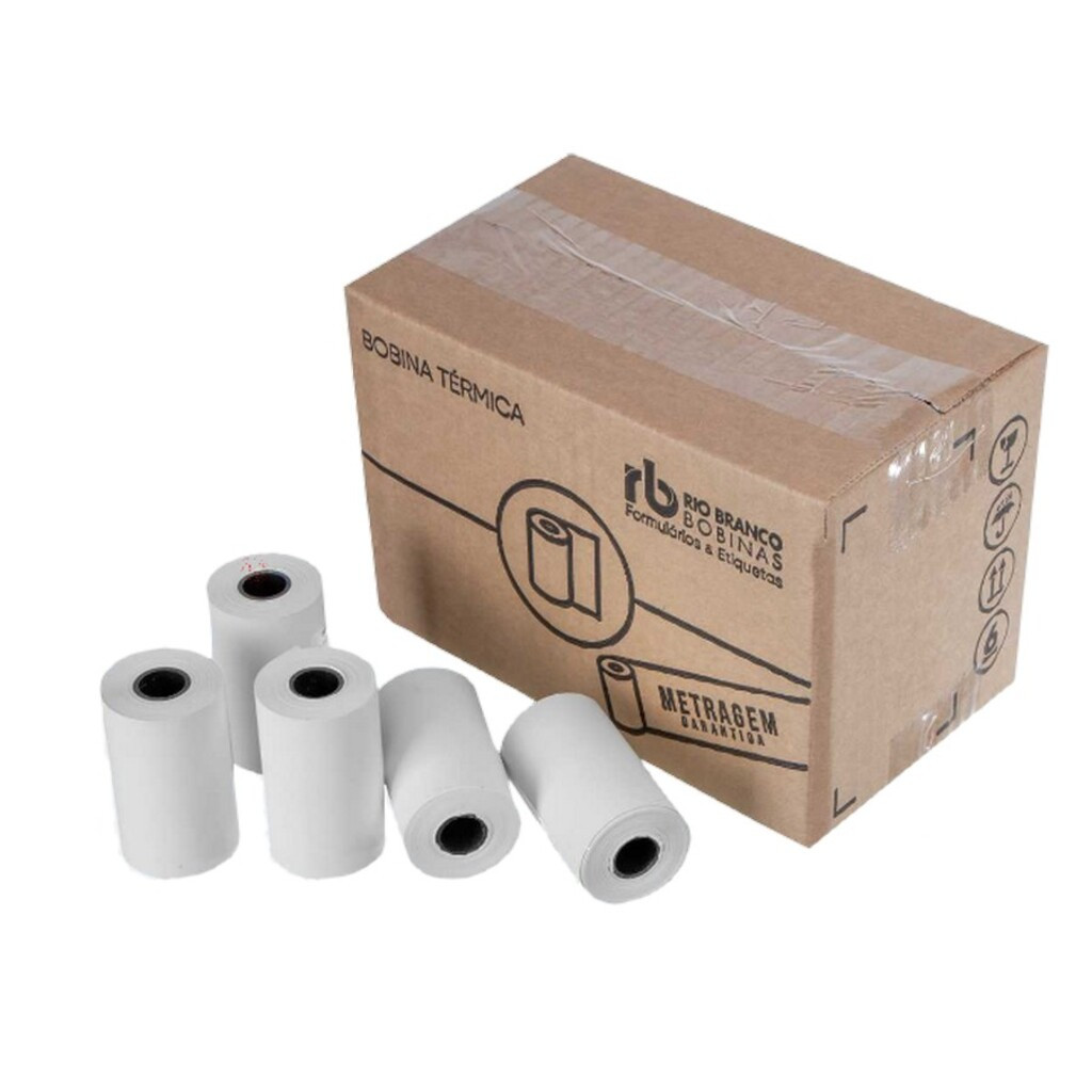 Caixa com 10und: Bobina Branca 80mm 40mts