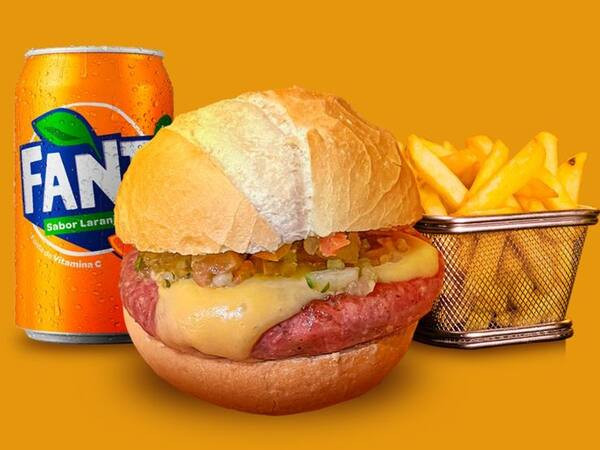 Caracol Burguer + Refri 350ml + Batata