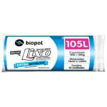 SACO P/ LIXO MAX LAR ROLO REFORÇADO 105L/20KG C/10UN