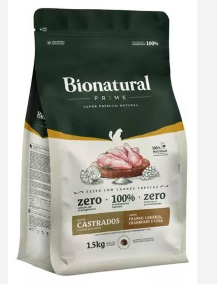 Bionatural Gatos Castrados Frango 20 kg 