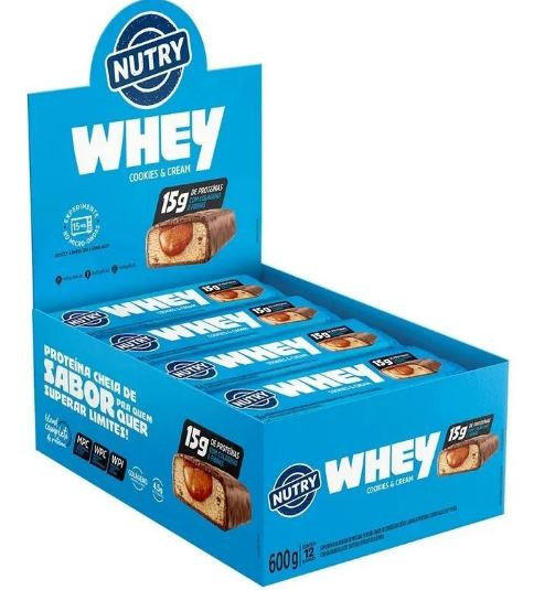 BARRA WHEY COOKIES CREAM NUTRY 50G