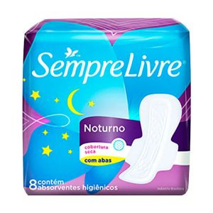 ABSORVENTE SEMPRE LIVRE NOTURNO C/ ABAS SECA C/8UN