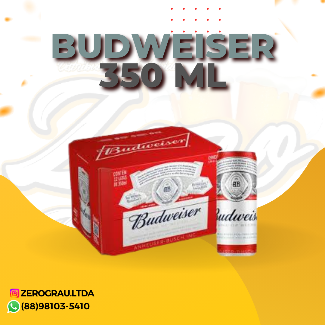 CERVEJA BUDWEISER LATA SLEEK 350ML