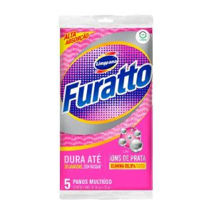 PANO MULTIUSO FURATTO ROSA LIMPPANO 58X33CM C/5UN