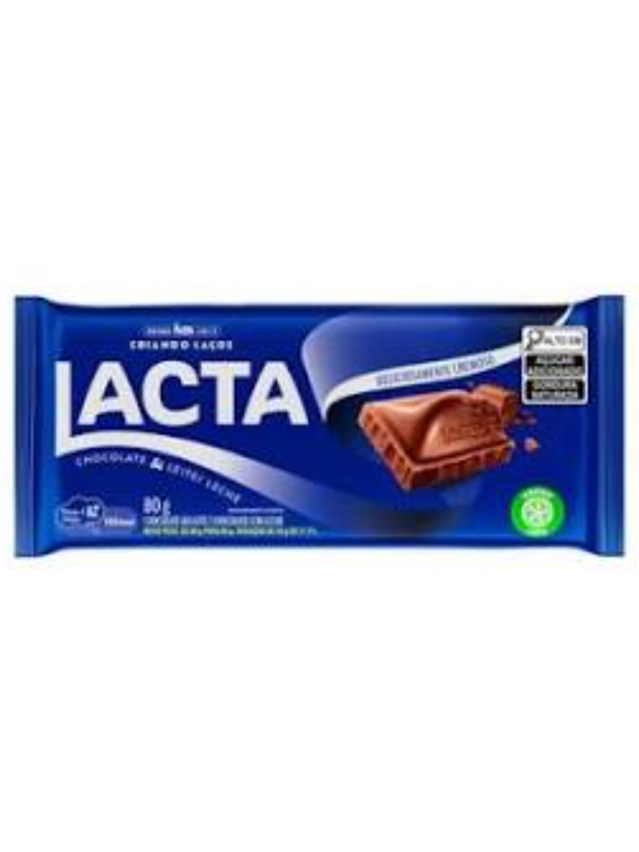 CHOCOLATE BARRA LACTA 80G AO LEITE