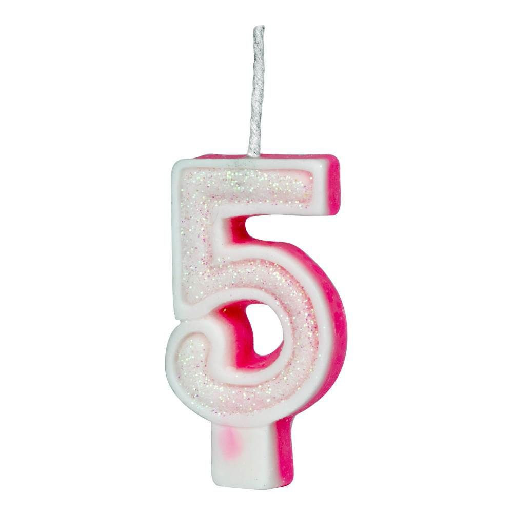 VELA GLITER REGINA Nº5 ROSA
