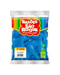 BALAO SAO ROQUE N7 LISO AZUL TURQUESA C/50UN
