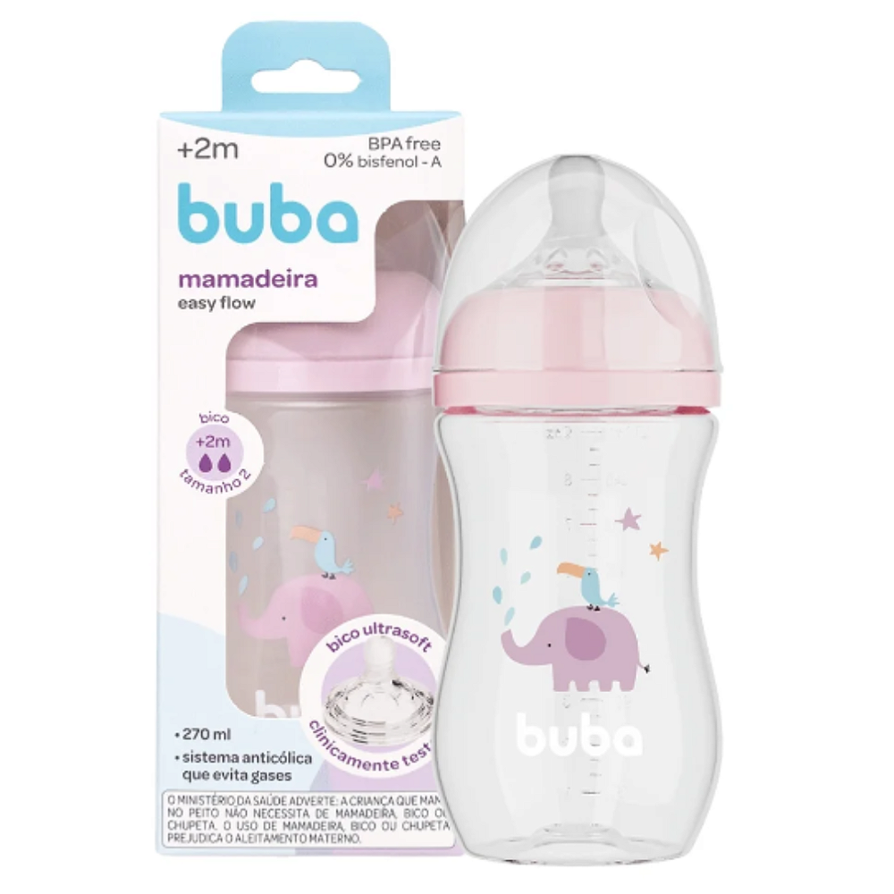 Mamadeira Buba 270 ml - Rosa