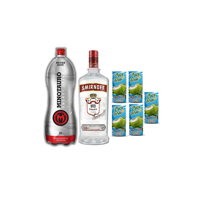 Vodka Smirnoff 1,75l + 1 Minotauro + 5 Gelo 