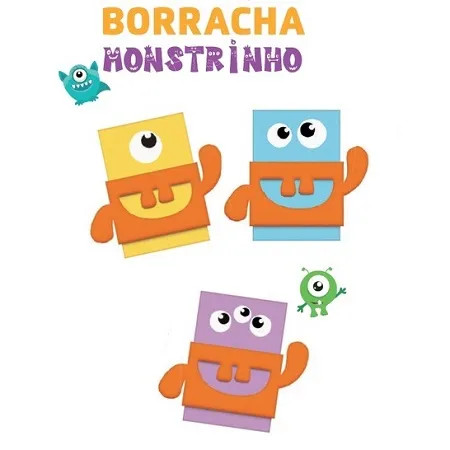BORRACHA MONSTRINHOS LEO&LEO ESCOLAR