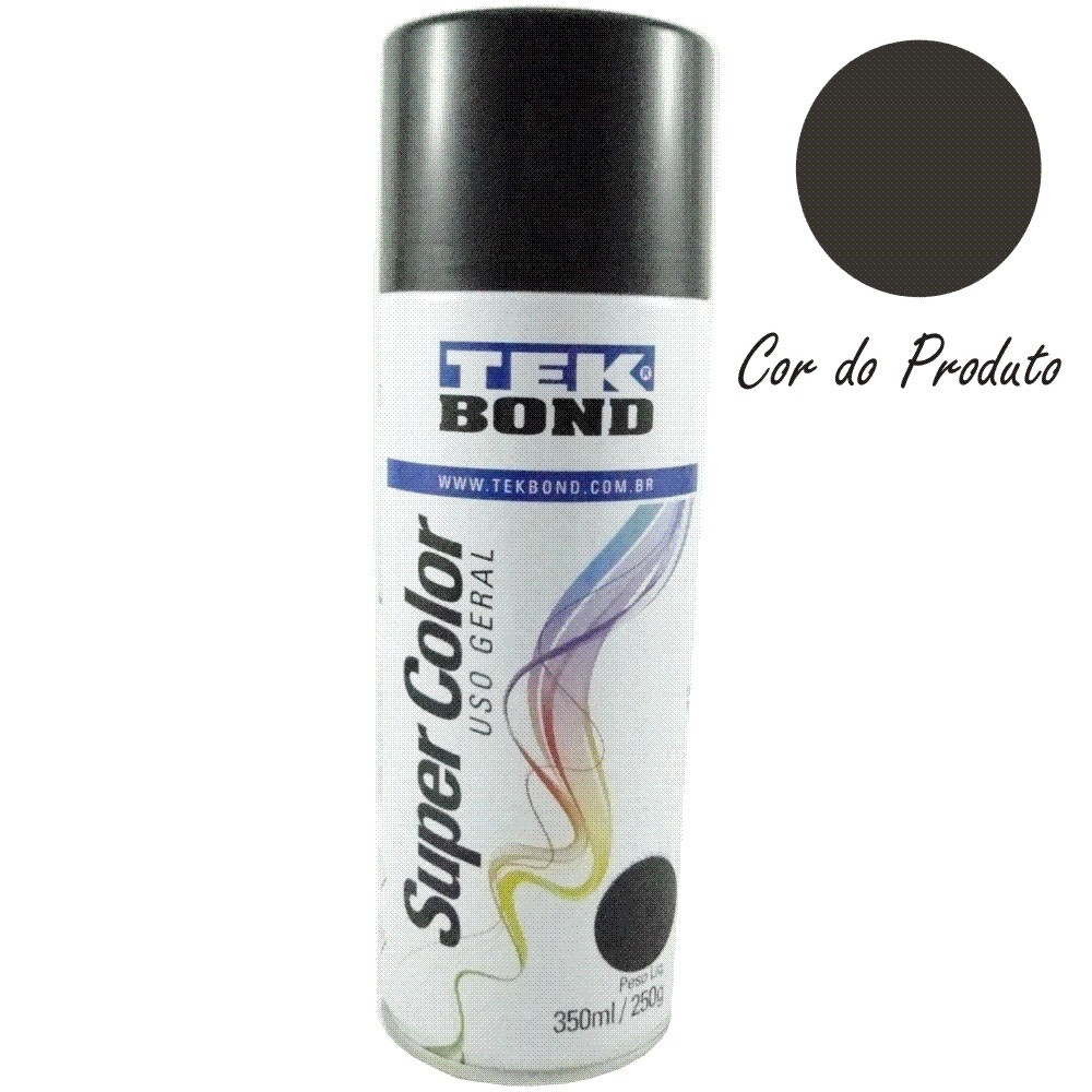 TINTA SPRAY PRETO BRILHANTE 350ml TEKBOND
