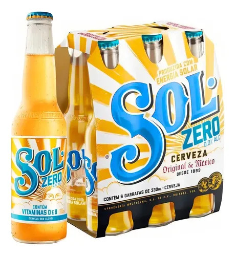 CX CERVEJA SOL 0.0% ALCOOL LONG NECK 330ML C/6UN**