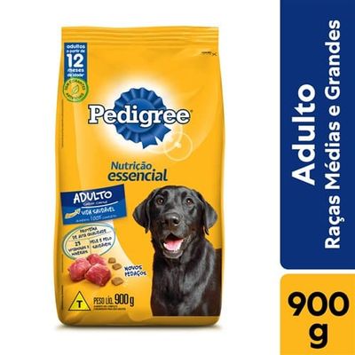 Ração para Cães Adultos Nutrição Essencial Sabor Carne Pedigree 900g