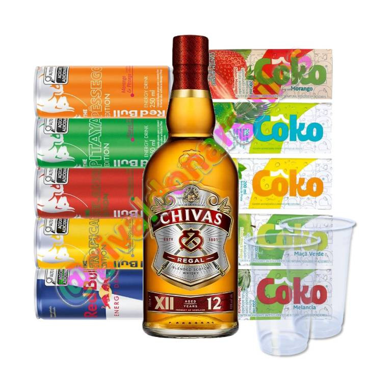 Combo Chivas 12 anos 1L + Red Bull