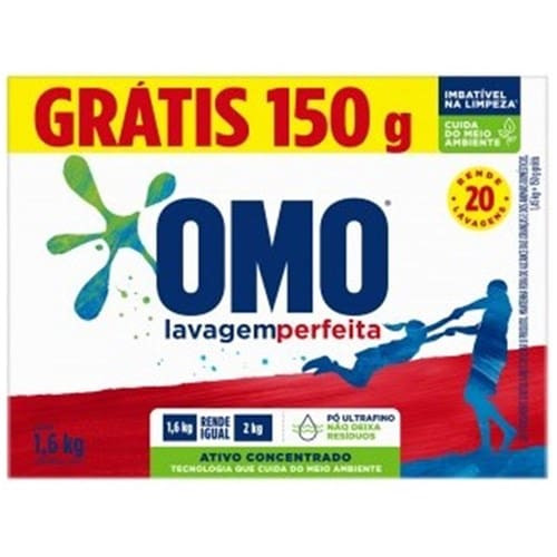 Lava Roupas em Pó Lavagem Perfeita Omo 1,6kg