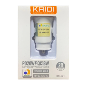 CARREGADOR VEICULAR KAIDI KD-521