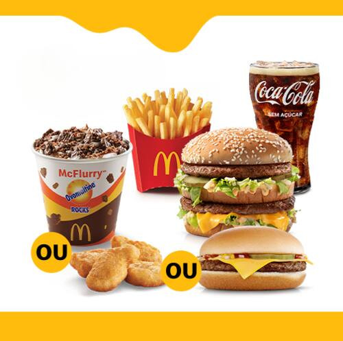 McOferta Clássica + Nuggets 4 ou Cheeseburguer ou McFlurry