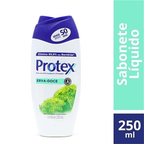 Sabonete Líquido Antibacteriano Erva Doce Protex 250ml