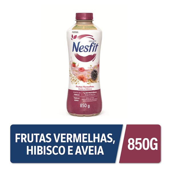 Iogurte Nesfit Sabor Frutas Vermelhas, Hibisco e Aveia Nestlé 850g