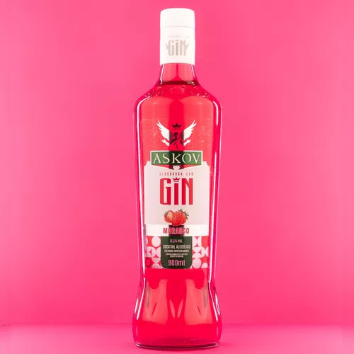 GIN COM MORANGO ASKOV BEBIDA ALCOOLICA