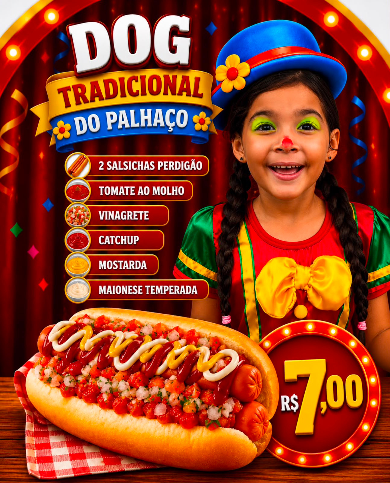 🎪🌭 DOG TRADICIONAL DO PALHAÇO