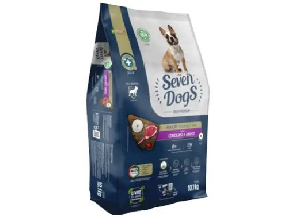 Seven Dogs adulto porte pequeno cordeiro 10,1Kg