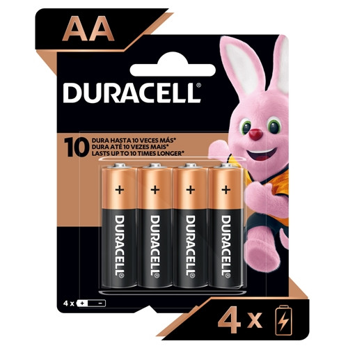 PILHA DURACELL ALCALINA 'AA' C/4UN