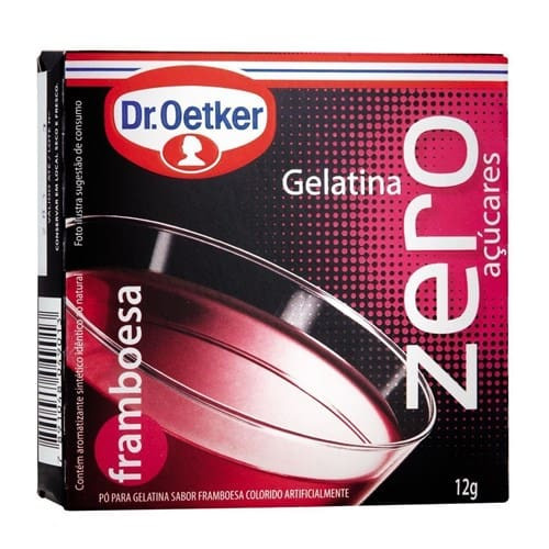 Gelatina em Pó Dr Oetker Framboesa Zero Açúcares Caixa 12g