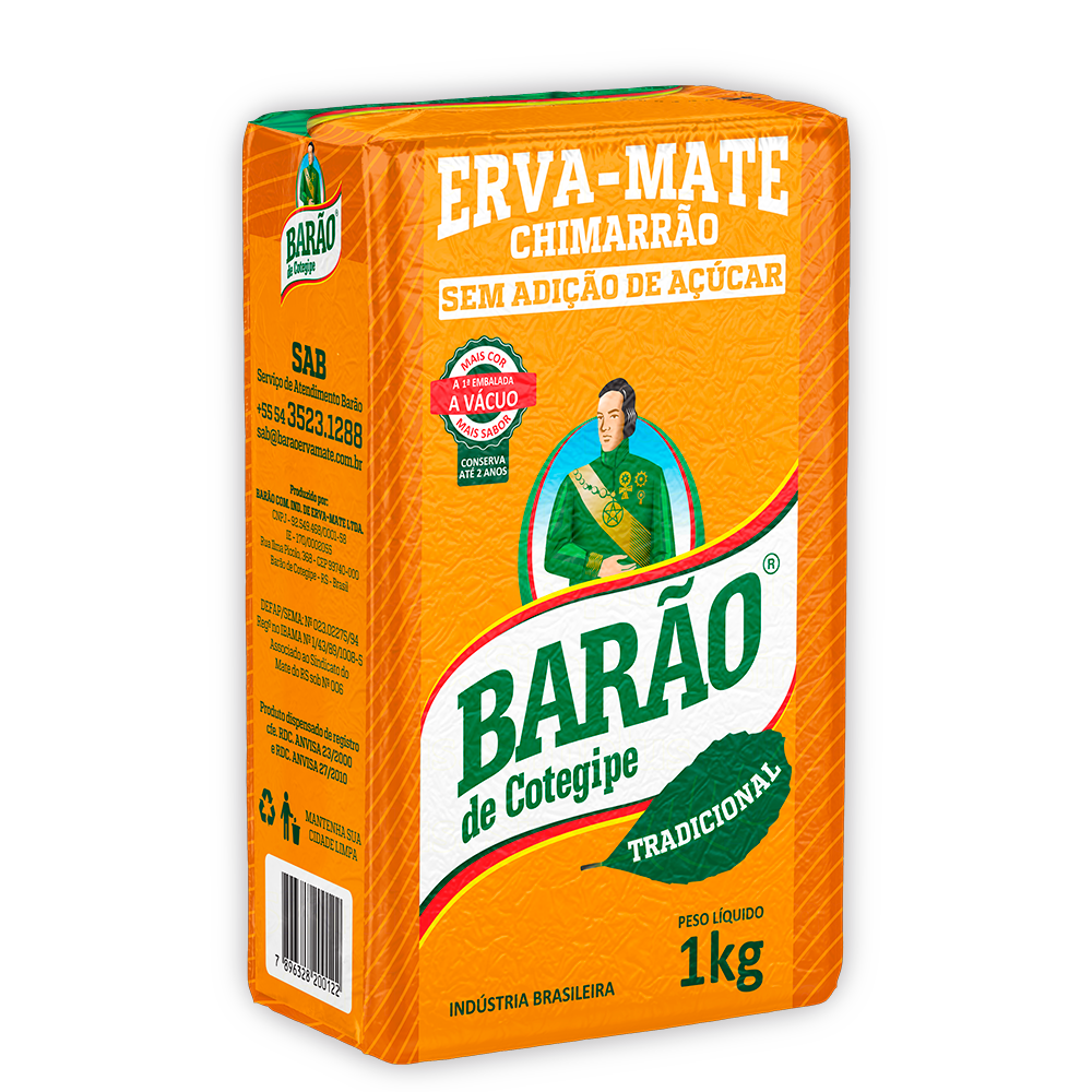ERVA MATE CHIMARRAO BARAO TRADICIONAL VACUO 1KG