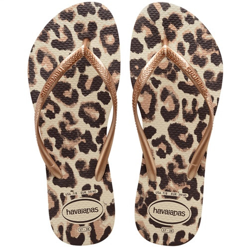 CHINELO HAVAIANAS SLIM ANIMALS BEGE 