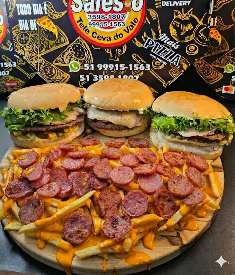Combo de 3 xis  + fritas + recheio + queijo