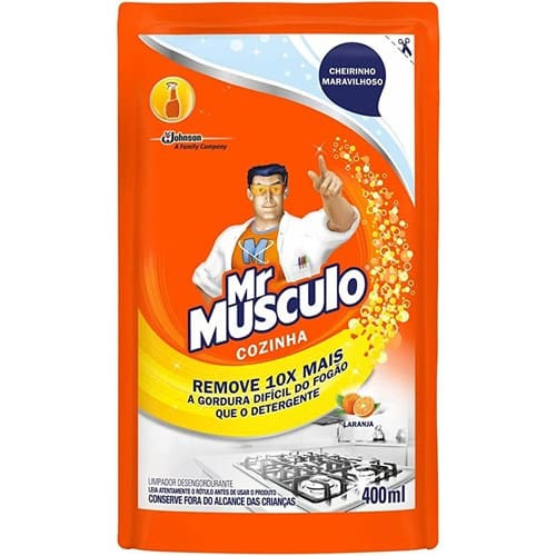 Limpador Desengordurante Cozinha Laranja Mr. Músculo Refil 400ml