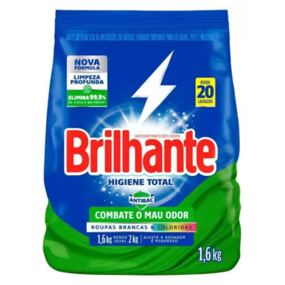 SABAO EM PO BRILHANTE HIGIENE TOTAL ANTIBAC SC1,6KG