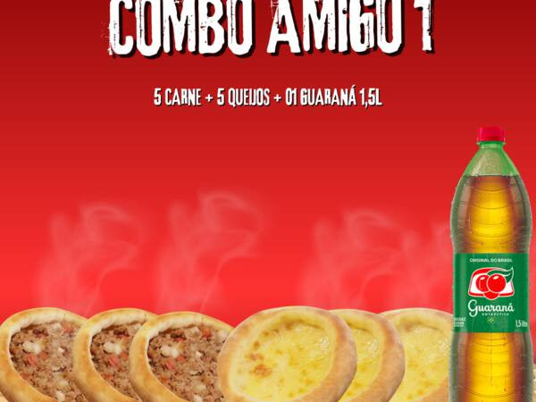 Combo Amigo 1 (5 Esf de Carne + 5 de queijo + 1 Guaraná 1,5l)