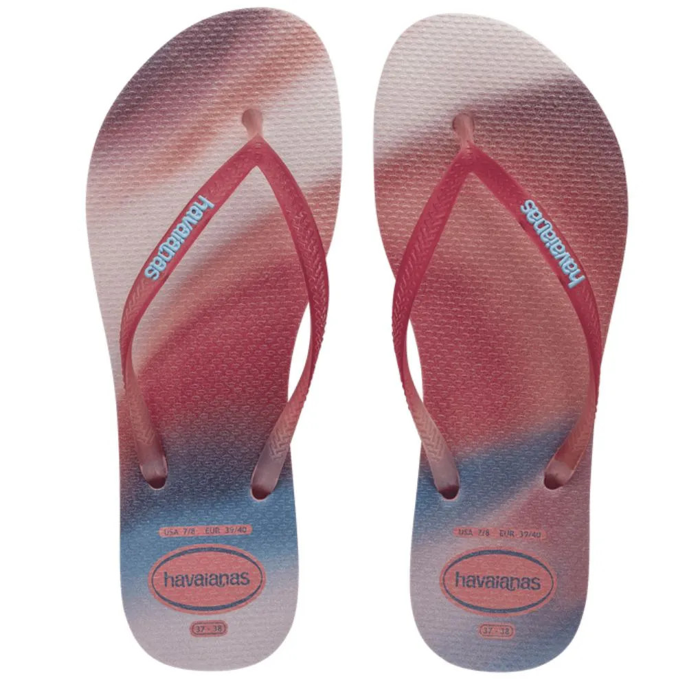 HAVAIANAS SLIM METALLIC RAINBOW PINK LEMONADE 33/34