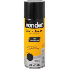 Tinta Spray Preto Brilho 350ml/250g - Vonder