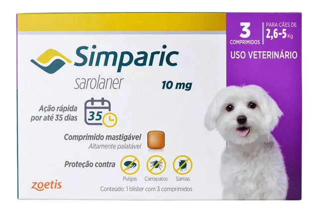 Simparic 2.6 a 5 kg - 3 Tabletes