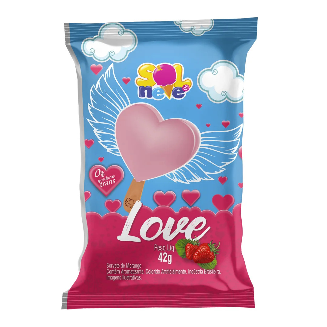 Picolé Love Morango Sol&Neve