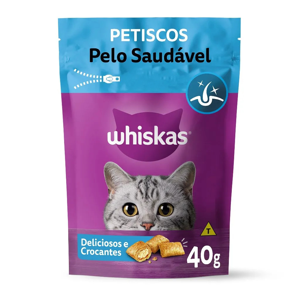 PETISCO WHISKAS TEMPTATIONS PELO SAUDAVEL 40G**