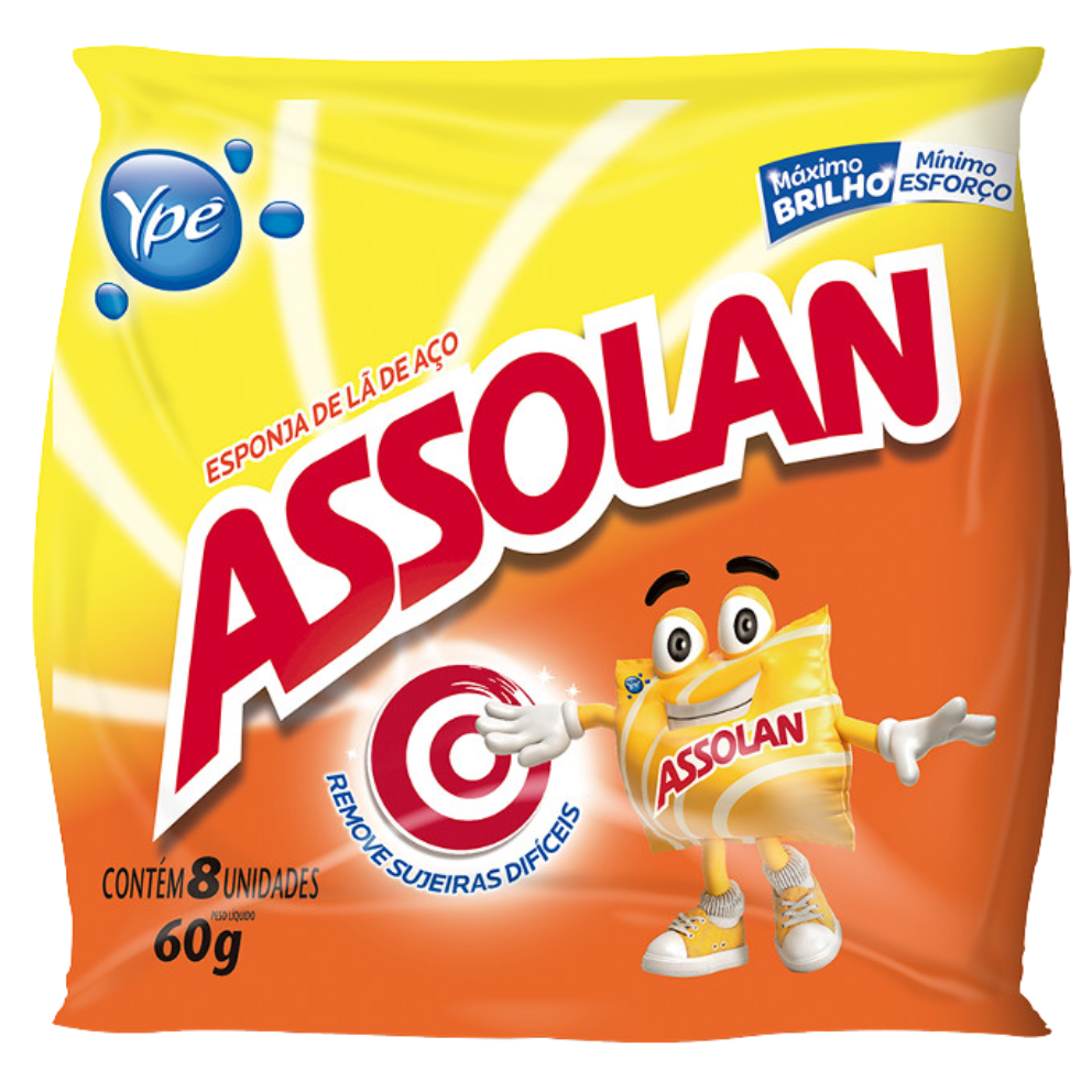 ESPONJA DE AÇO ASSOLAN 45G C/8UN