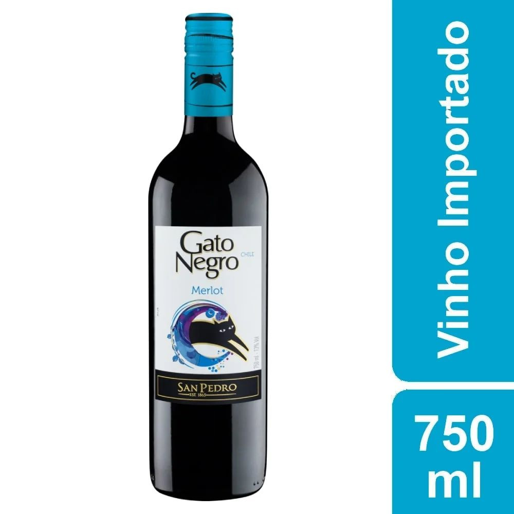 VINHO GATO NEGRO MERLOT 750ML