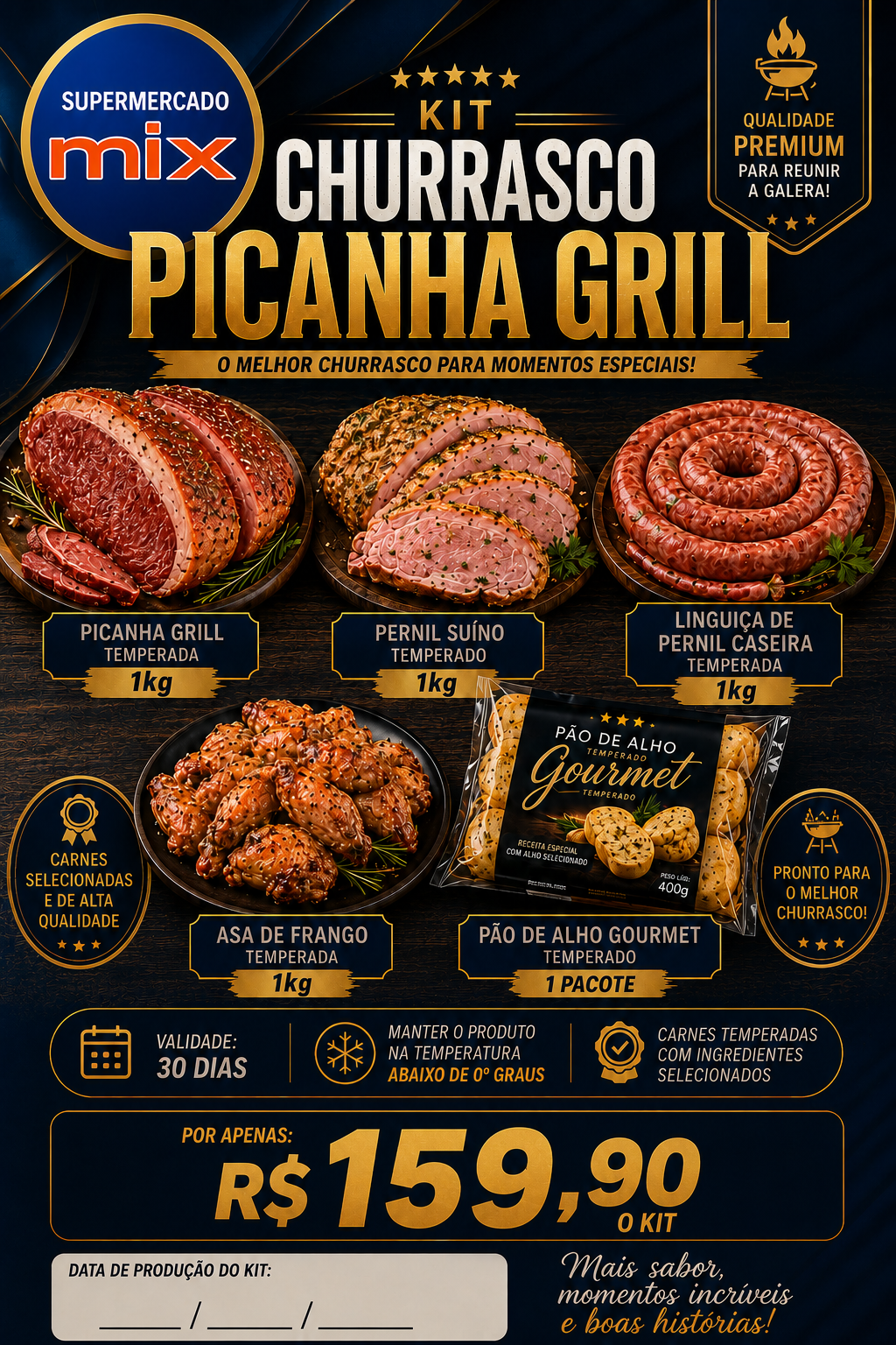 KIT CHURRASCO PICANHA GRILL