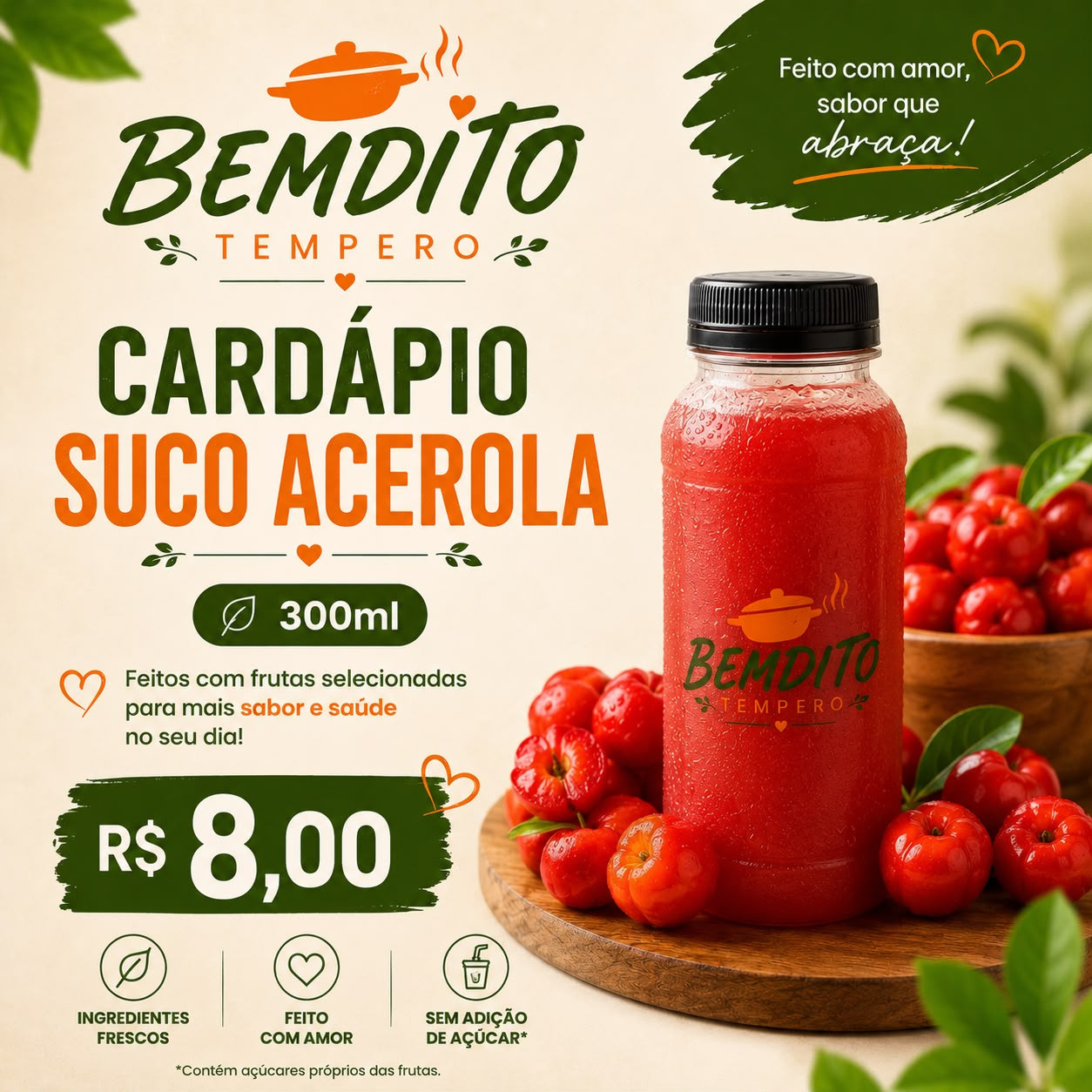 Suco de Acerola 300ml