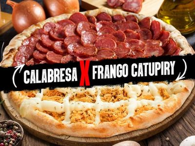 Pizza 1/2 Calabresa 1/2 Frango Catupiry- Grande 35cm