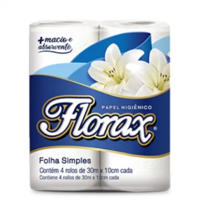 PAPEL HIGIENICO FLORAX SIMPLES FSBQ 30M