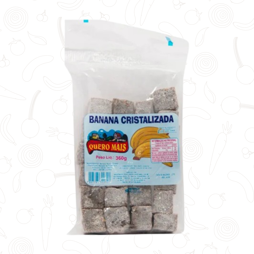 Banana Cristalizada Cubos Quero Mais 360g