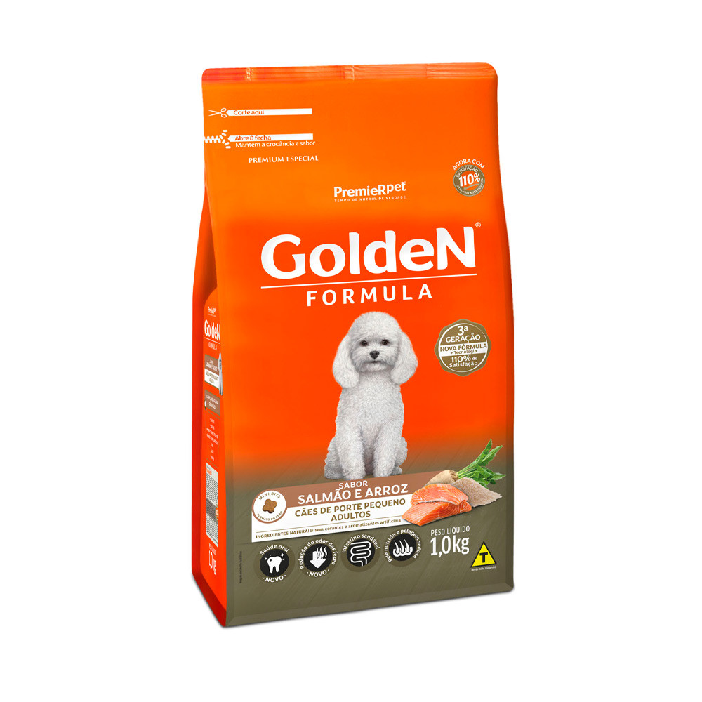 Golden Formula Adulto Porte Peq Salmão & Arroz 1kg 