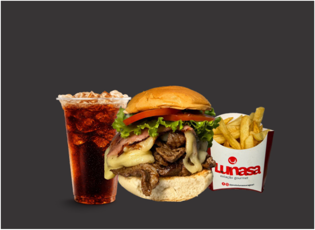 Combo Lunasa 4 + Fritas + Ref.300ml