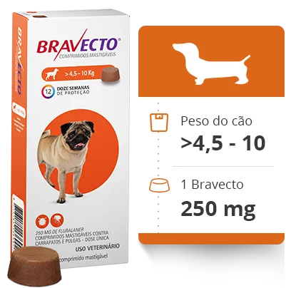 Bravecto 4.5 a 10 kg - 1 Comprimido