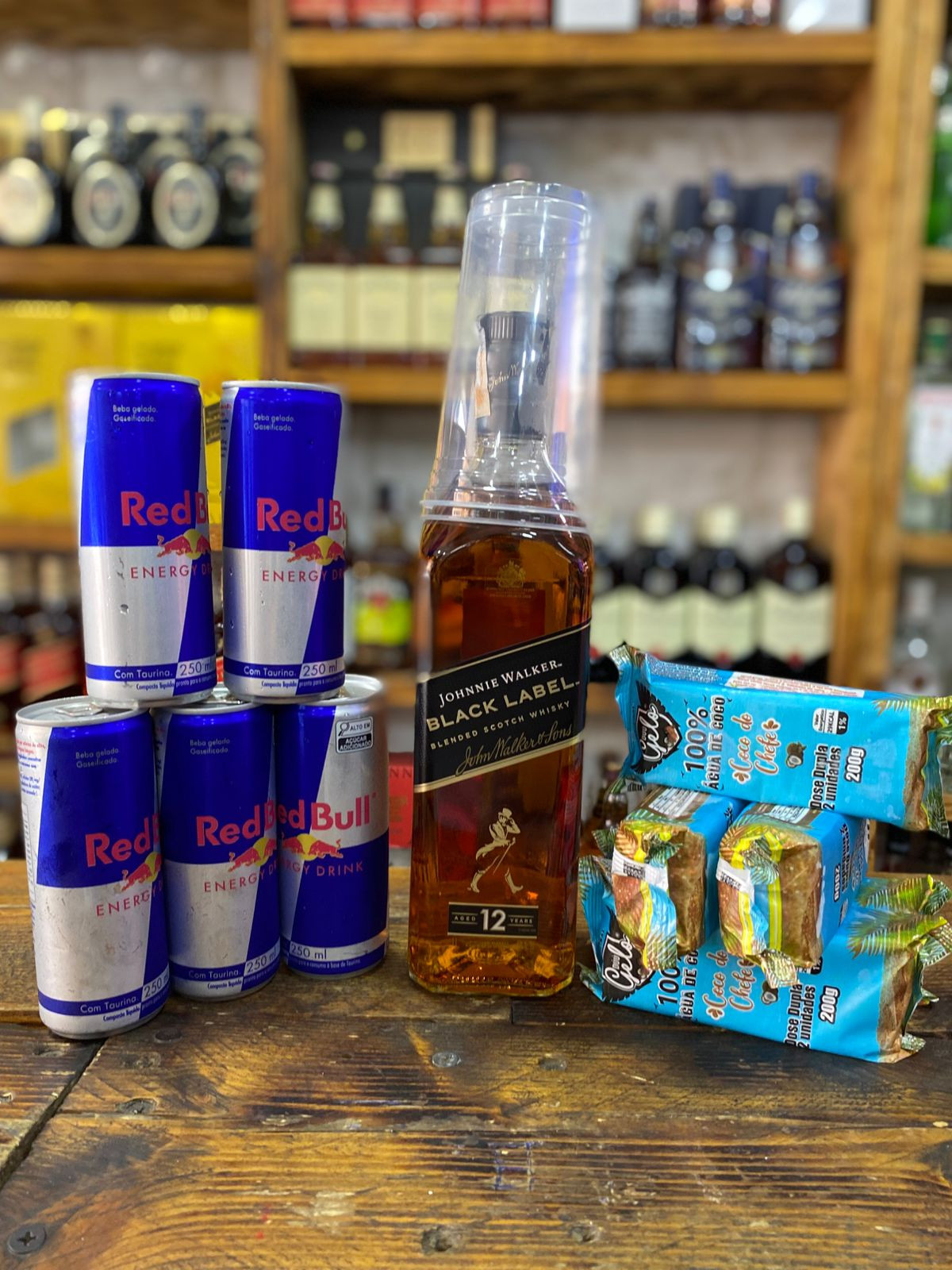 Combo Black Label 1LT+5 Red Bull+5 Sache